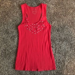 INC hot pink jeweled tank top racerback